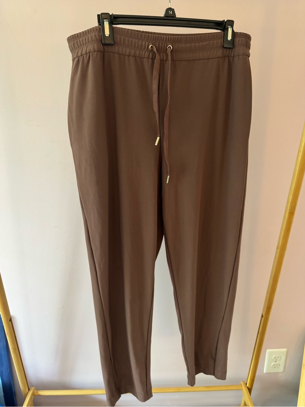 Joie Womens Mauve Elastic Waist Drawstring Pants, Size XL